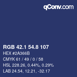 Color code: RGB 42.1 54.8 107 | qconv.com