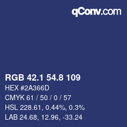 カラーコード: RGB 42.1 54.8 109 | qconv.com