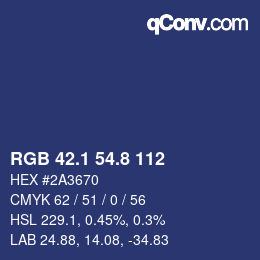 Color code: RGB 42.1 54.8 112 | qconv.com