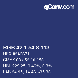 Color code: RGB 42.1 54.8 113 | qconv.com