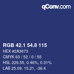 カラーコード: RGB 42.1 54.8 115 | qconv.com