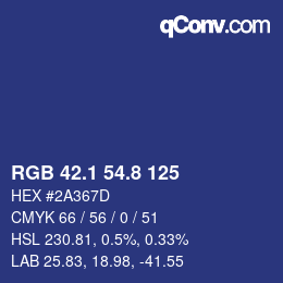 Color code: RGB 42.1 54.8 125 | qconv.com