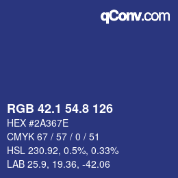 Color code: RGB 42.1 54.8 126 | qconv.com