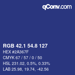 Color code: RGB 42.1 54.8 127 | qconv.com