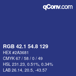 Color code: RGB 42.1 54.8 129 | qconv.com