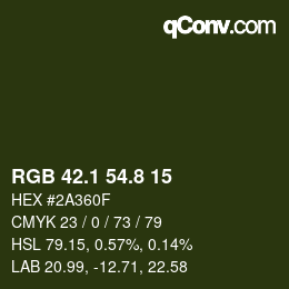 Color code: RGB 42.1 54.8 15 | qconv.com
