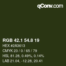 カラーコード: RGB 42.1 54.8 19 | qconv.com