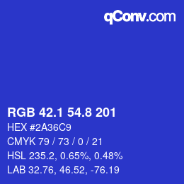 カラーコード: RGB 42.1 54.8 201 | qconv.com
