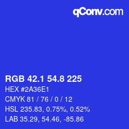 カラーコード: RGB 42.1 54.8 225 | qconv.com