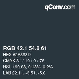 Farbcode: RGB 42.1 54.8 61 | qconv.com