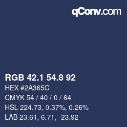 Color code: RGB 42.1 54.8 92 | qconv.com