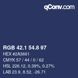 Color code: RGB 42.1 54.8 97 | qconv.com
