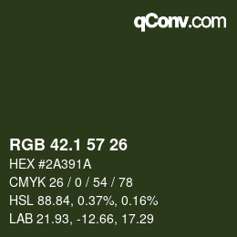 カラーコード: RGB 42.1 57 26 | qconv.com