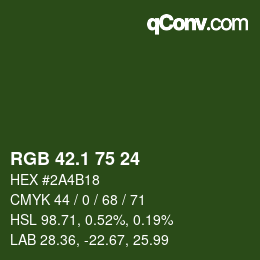 カラーコード: RGB 42.1 75 24 | qconv.com