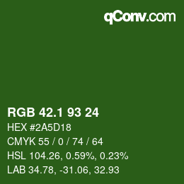 カラーコード: RGB 42.1 93 24 | qconv.com