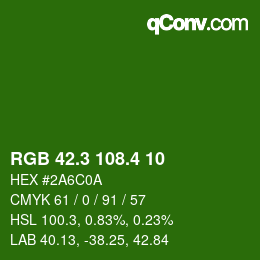 カラーコード: RGB 42.3 108.4 10 | qconv.com
