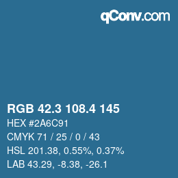 カラーコード: RGB 42.3 108.4 145 | qconv.com
