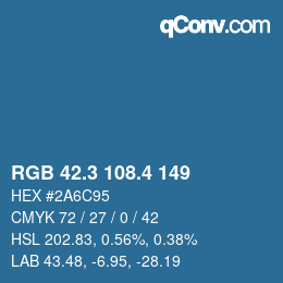 カラーコード: RGB 42.3 108.4 149 | qconv.com