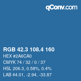 カラーコード: RGB 42.3 108.4 160 | qconv.com