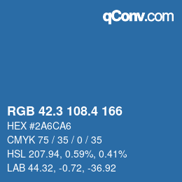 カラーコード: RGB 42.3 108.4 166 | qconv.com