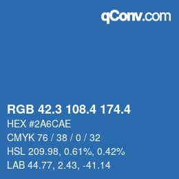 カラーコード: RGB 42.3 108.4 174.4 | qconv.com
