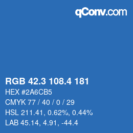 カラーコード: RGB 42.3 108.4 181 | qconv.com
