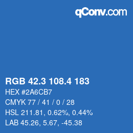 カラーコード: RGB 42.3 108.4 183 | qconv.com