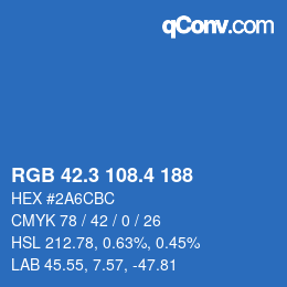 カラーコード: RGB 42.3 108.4 188 | qconv.com