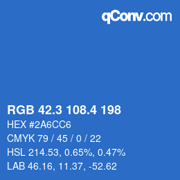 カラーコード: RGB 42.3 108.4 198 | qconv.com