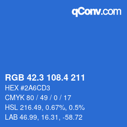 カラーコード: RGB 42.3 108.4 211 | qconv.com