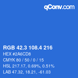 カラーコード: RGB 42.3 108.4 216 | qconv.com