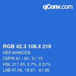 カラーコード: RGB 42.3 108.4 218 | qconv.com