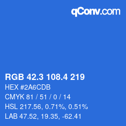 カラーコード: RGB 42.3 108.4 219 | qconv.com