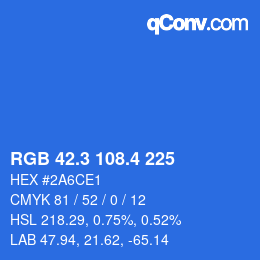 カラーコード: RGB 42.3 108.4 225 | qconv.com