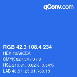 カラーコード: RGB 42.3 108.4 234 | qconv.com