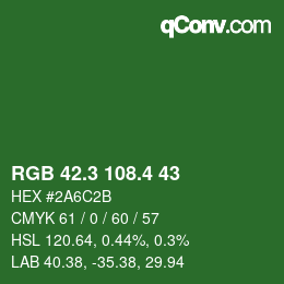カラーコード: RGB 42.3 108.4 43 | qconv.com