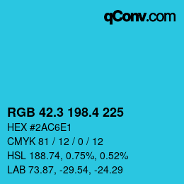 カラーコード: RGB 42.3 198.4 225 | qconv.com