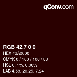 カラーコード: RGB 42.7 0 0 | qconv.com