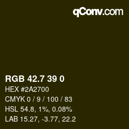 カラーコード: RGB 42.7 39 0 | qconv.com