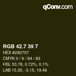 カラーコード: RGB 42.7 39 7 | qconv.com