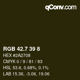 カラーコード: RGB 42.7 39 8 | qconv.com