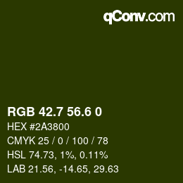 カラーコード: RGB 42.7 56.6 0 | qconv.com