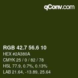 カラーコード: RGB 42.7 56.6 10 | qconv.com