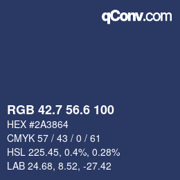 カラーコード: RGB 42.7 56.6 100 | qconv.com