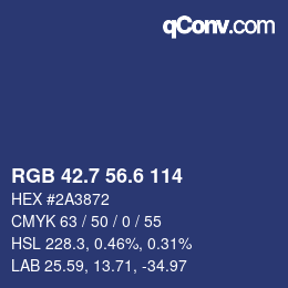 カラーコード: RGB 42.7 56.6 114 | qconv.com