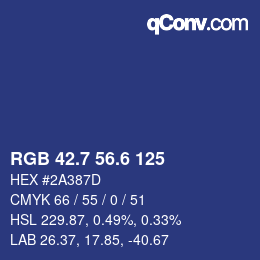 カラーコード: RGB 42.7 56.6 125 | qconv.com