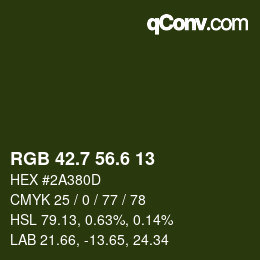 カラーコード: RGB 42.7 56.6 13 | qconv.com