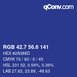 カラーコード: RGB 42.7 56.6 141 | qconv.com