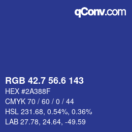 カラーコード: RGB 42.7 56.6 143 | qconv.com