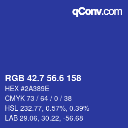 カラーコード: RGB 42.7 56.6 158 | qconv.com